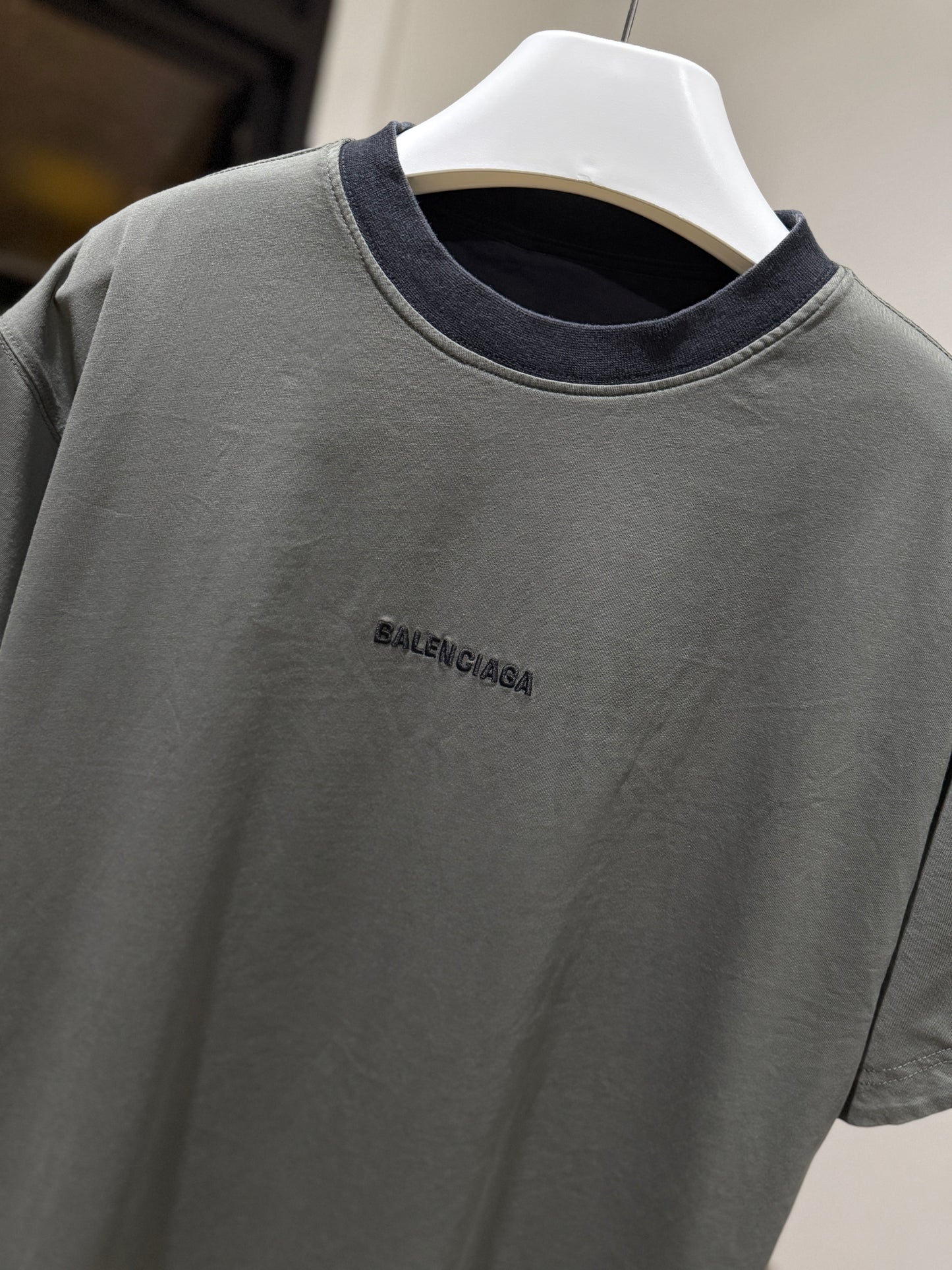 Balenciaga Back Reversible OS T-Shirt (Grey/Faded Black)