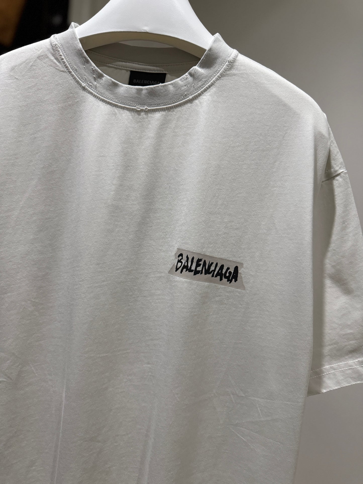 Balenciaga Masking Tape T-Shirt (Dirty White)