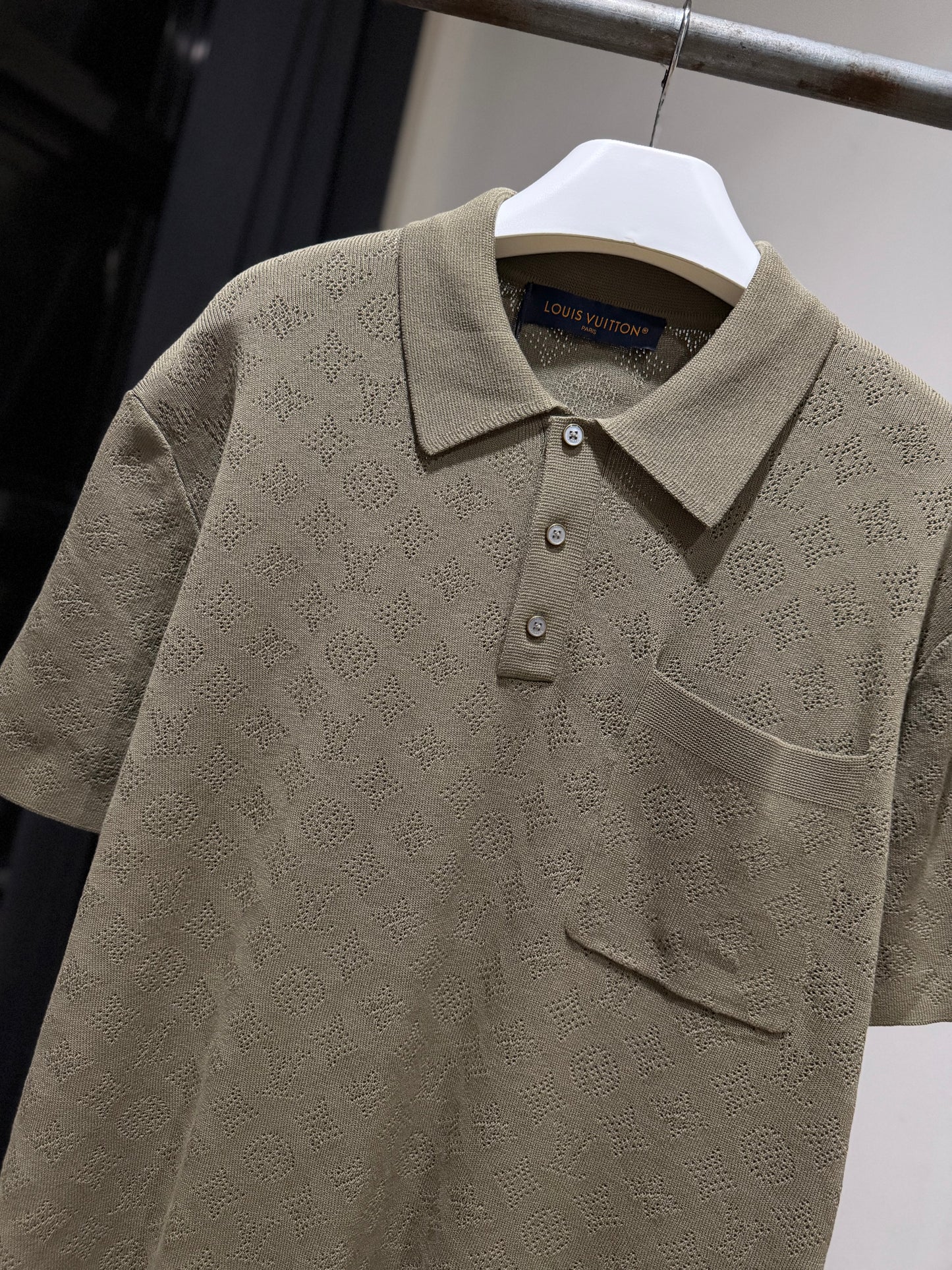 Louis Vuitton Pointelle Polo Shirt (Olive)