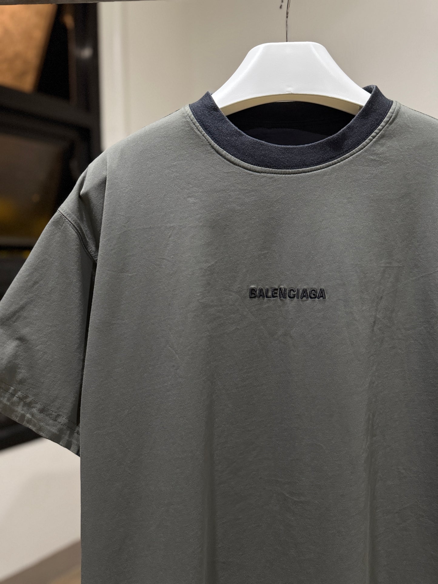 Balenciaga Back Reversible OS T-Shirt (Grey/Faded Black)