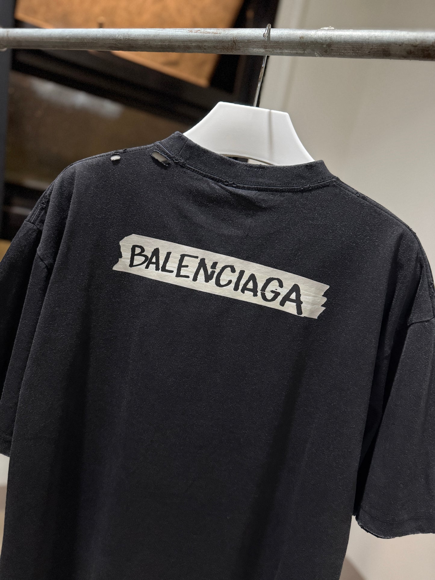 Balenciaga Masking Tape T-Shirt (Faded Black)