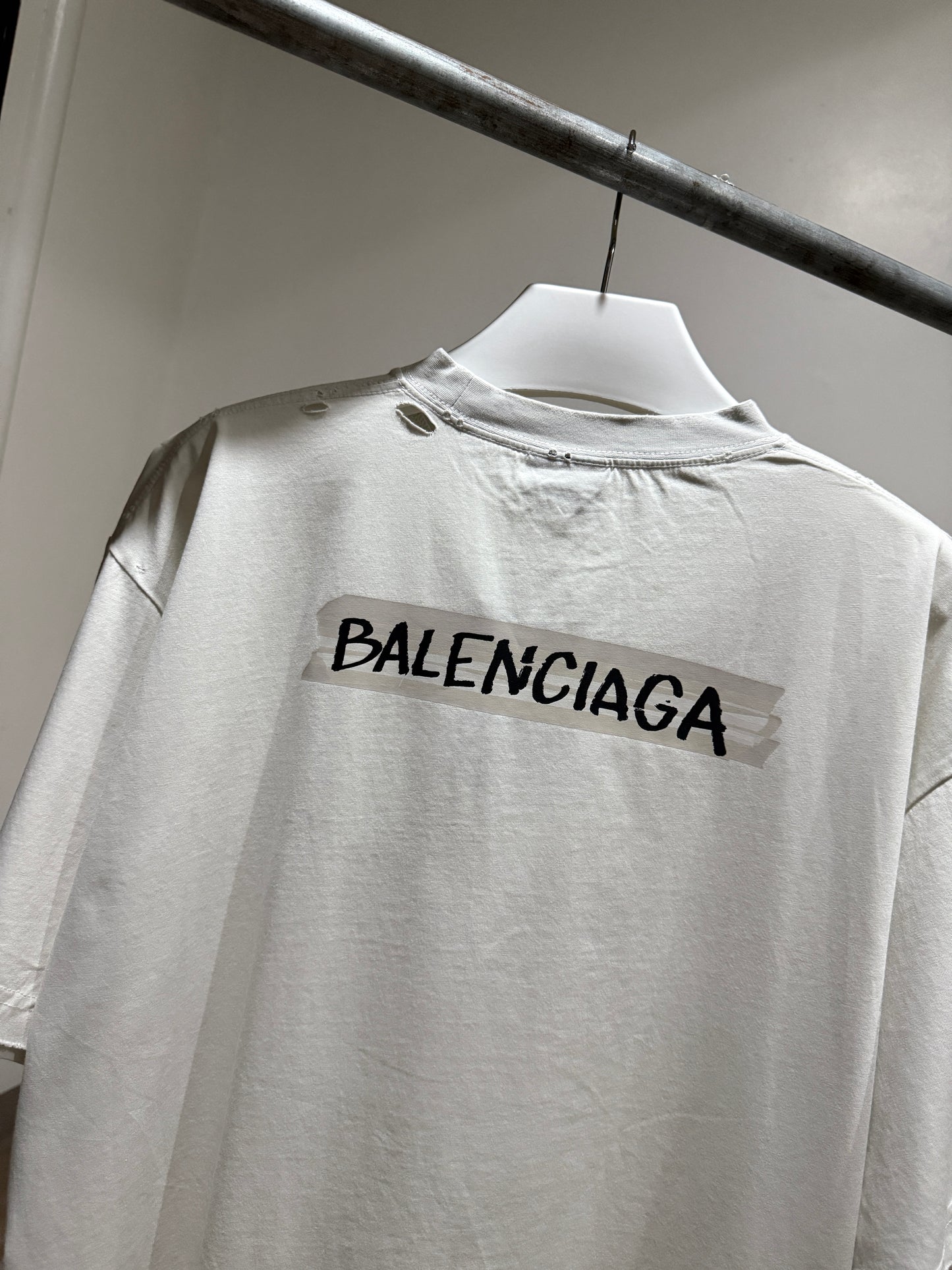 Balenciaga Masking Tape T-Shirt (Dirty White)
