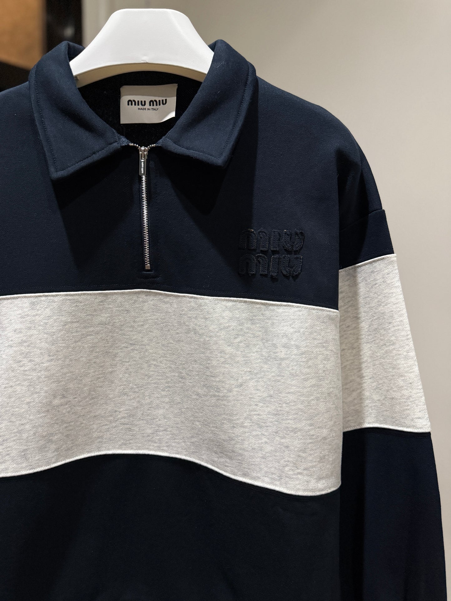 MiuMiu Q-Zip Cotton Sweatshirt