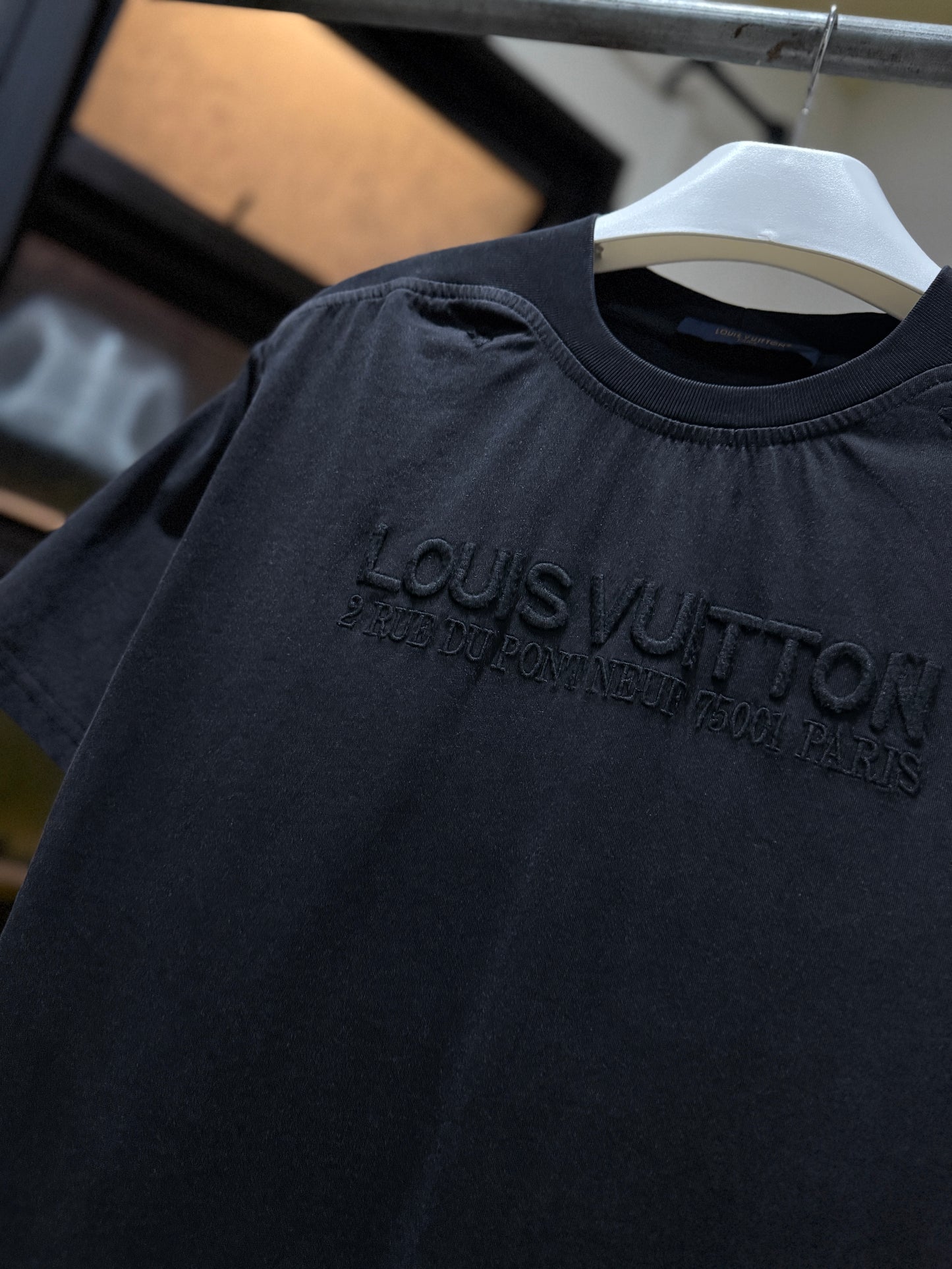 Louis Vuitton Washed Ribbed T-Shirt (Black)