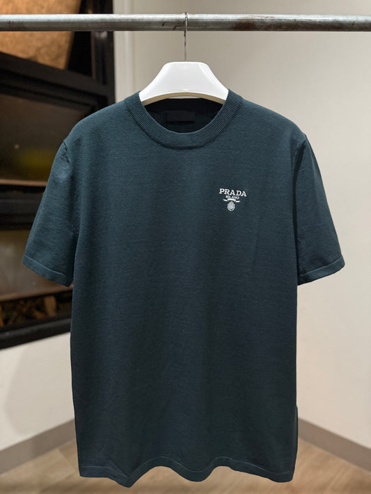 Prada Embroidered Logo Crewneck (Iceberg)