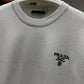 Prada Embroidered Logo Crewneck (White)