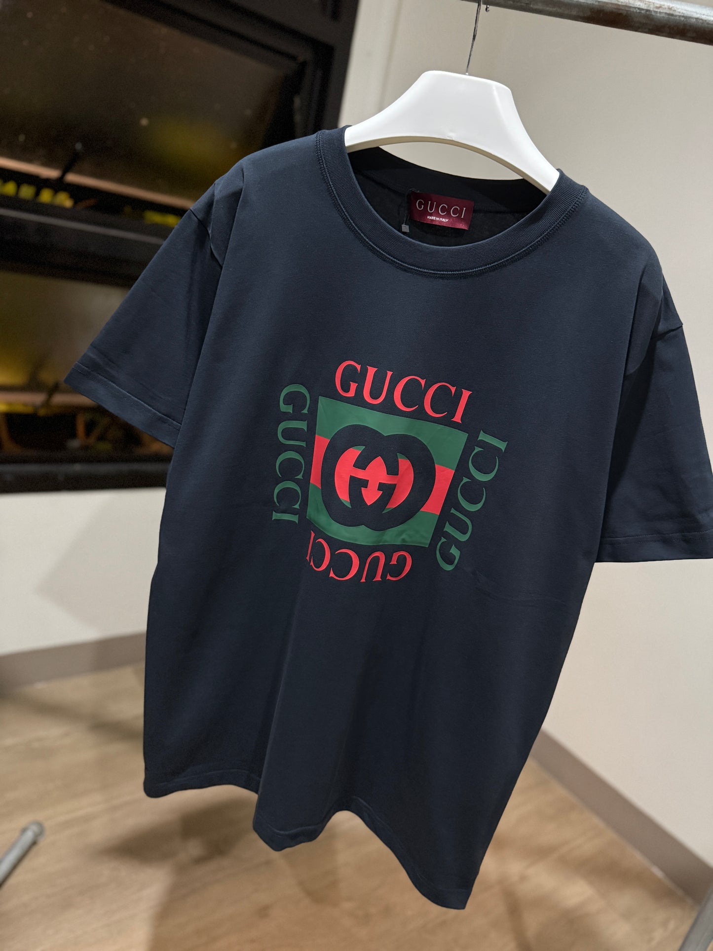 Gucci Printed Cotton T-Shirt (Navy)