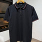 Prada Short-Sleeved Pique Polo Shirt (Black)