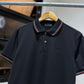 Prada Short-Sleeved Pique Polo Shirt (Black)