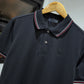 Prada Short-Sleeved Pique Polo Shirt (Black)