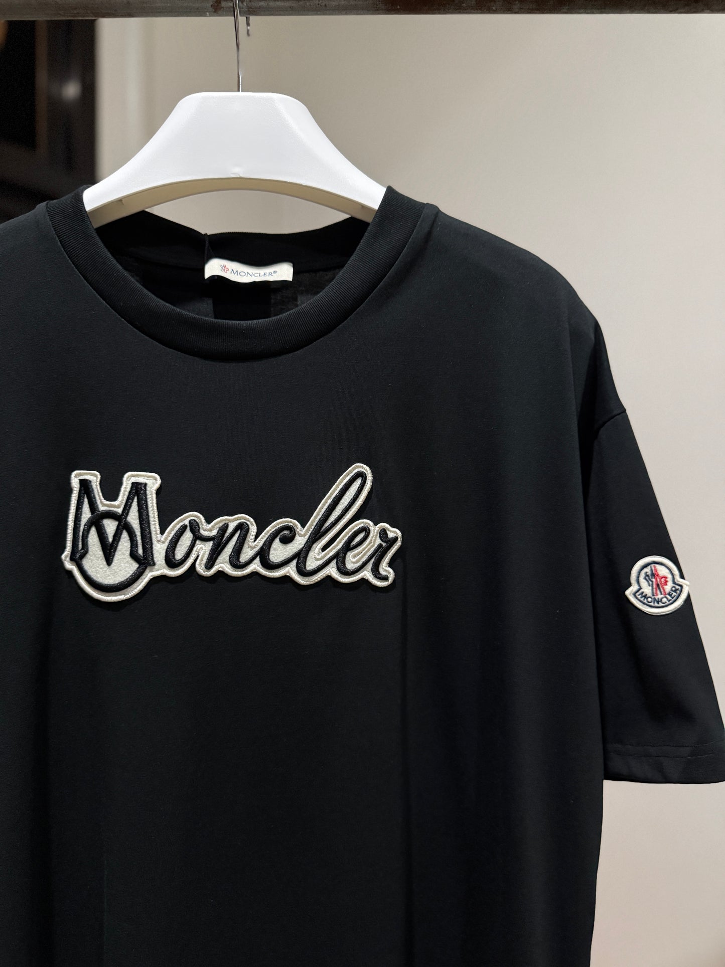 Moncler Embroidered Varsity T-Shirt (Black)