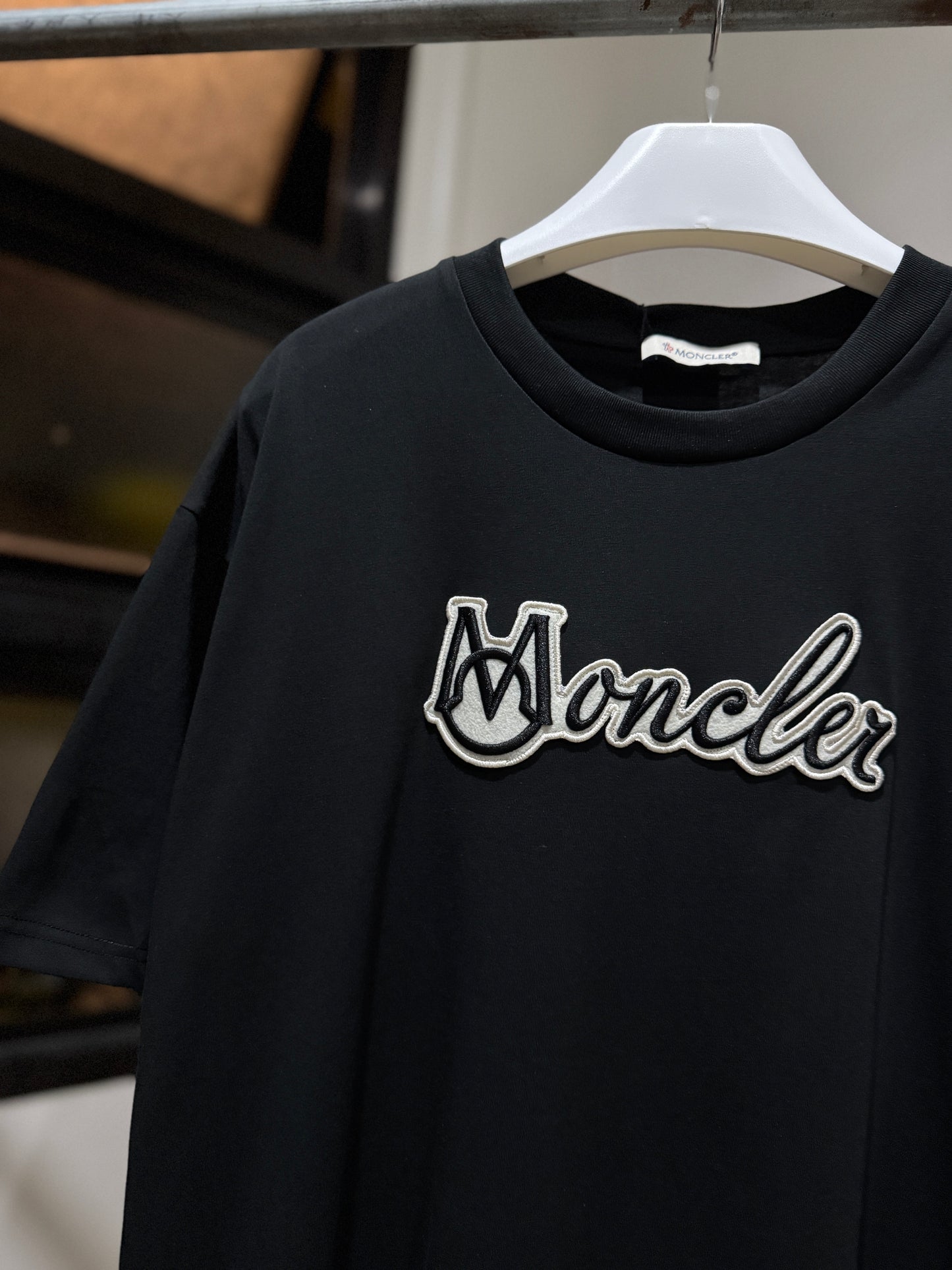 Moncler Embroidered Varsity T-Shirt (Black)