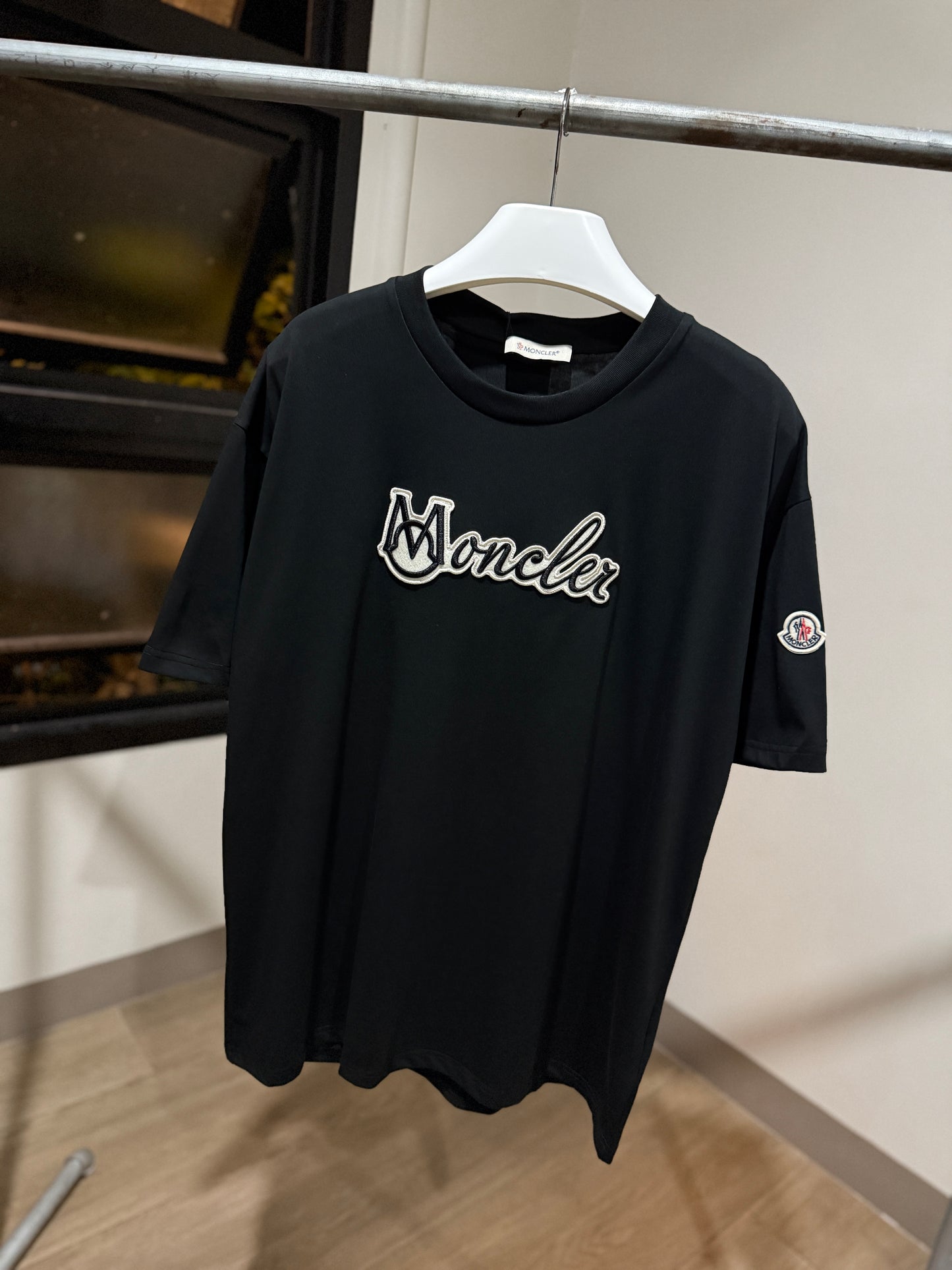 Moncler Embroidered Varsity T-Shirt (Black)