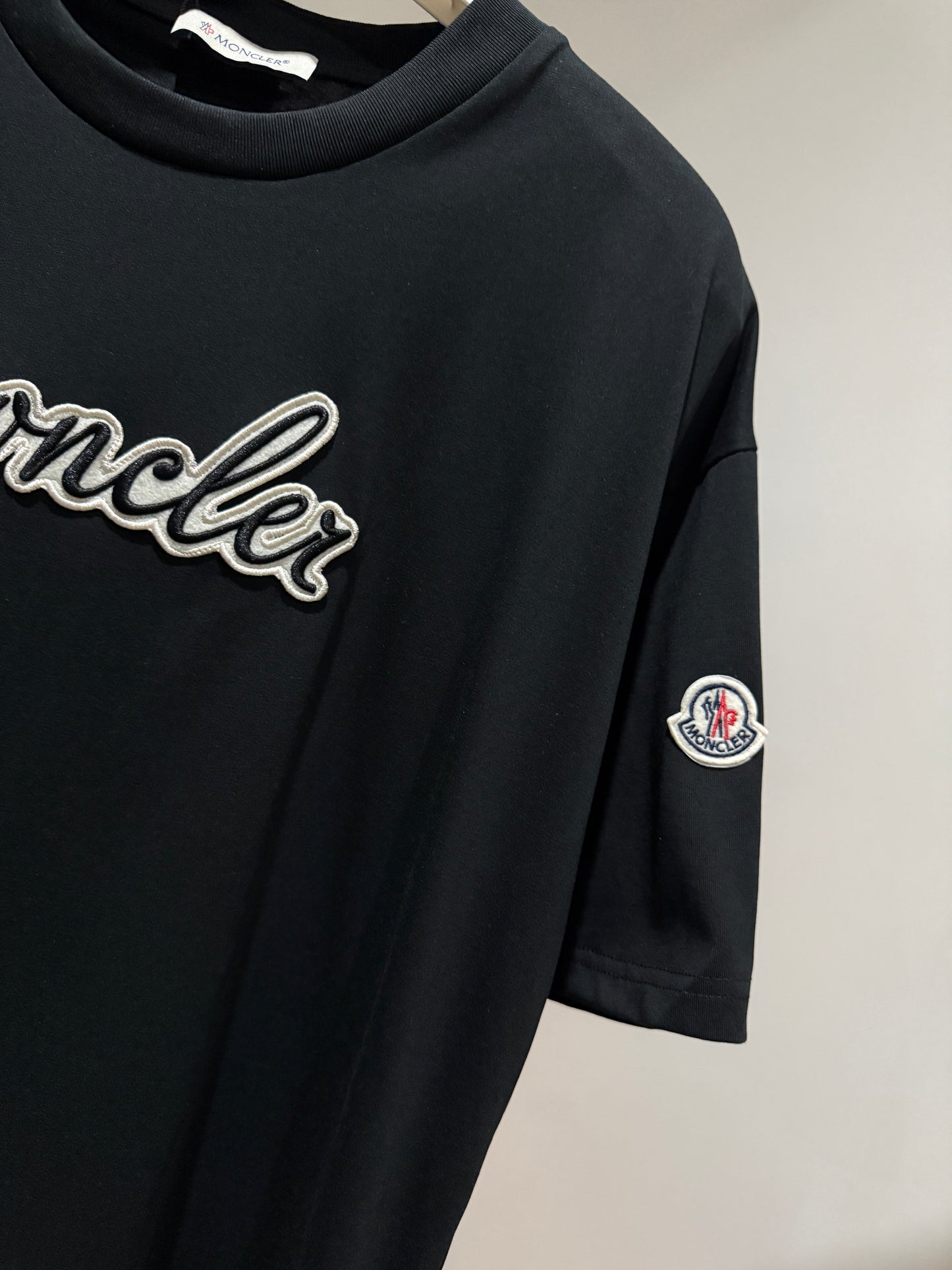 Moncler Embroidered Varsity T-Shirt (Black)