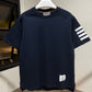 Thom Browne Short Sleeve 4-Bar T-Shirt (Navy)