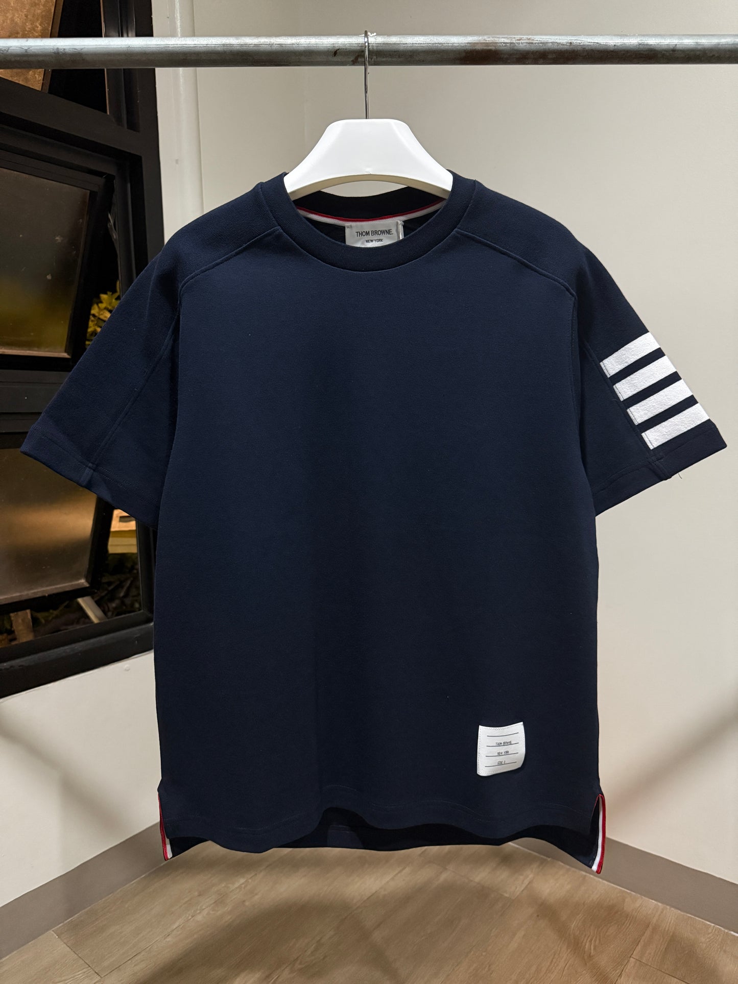 Thom Browne Short Sleeve 4-Bar T-Shirt (Navy)