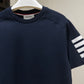 Thom Browne Short Sleeve 4-Bar T-Shirt (Navy)