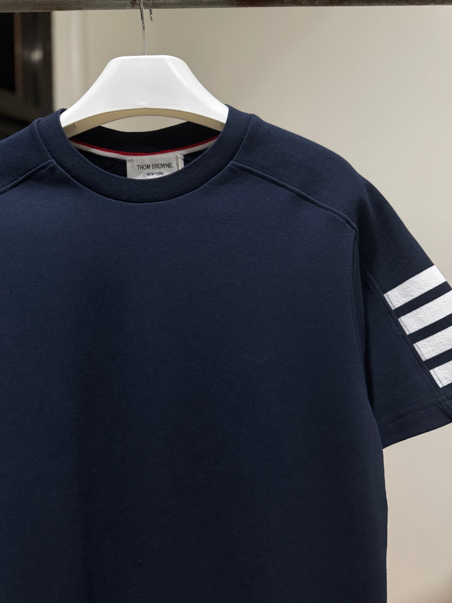 Thom Browne Short Sleeve 4-Bar T-Shirt (Navy)