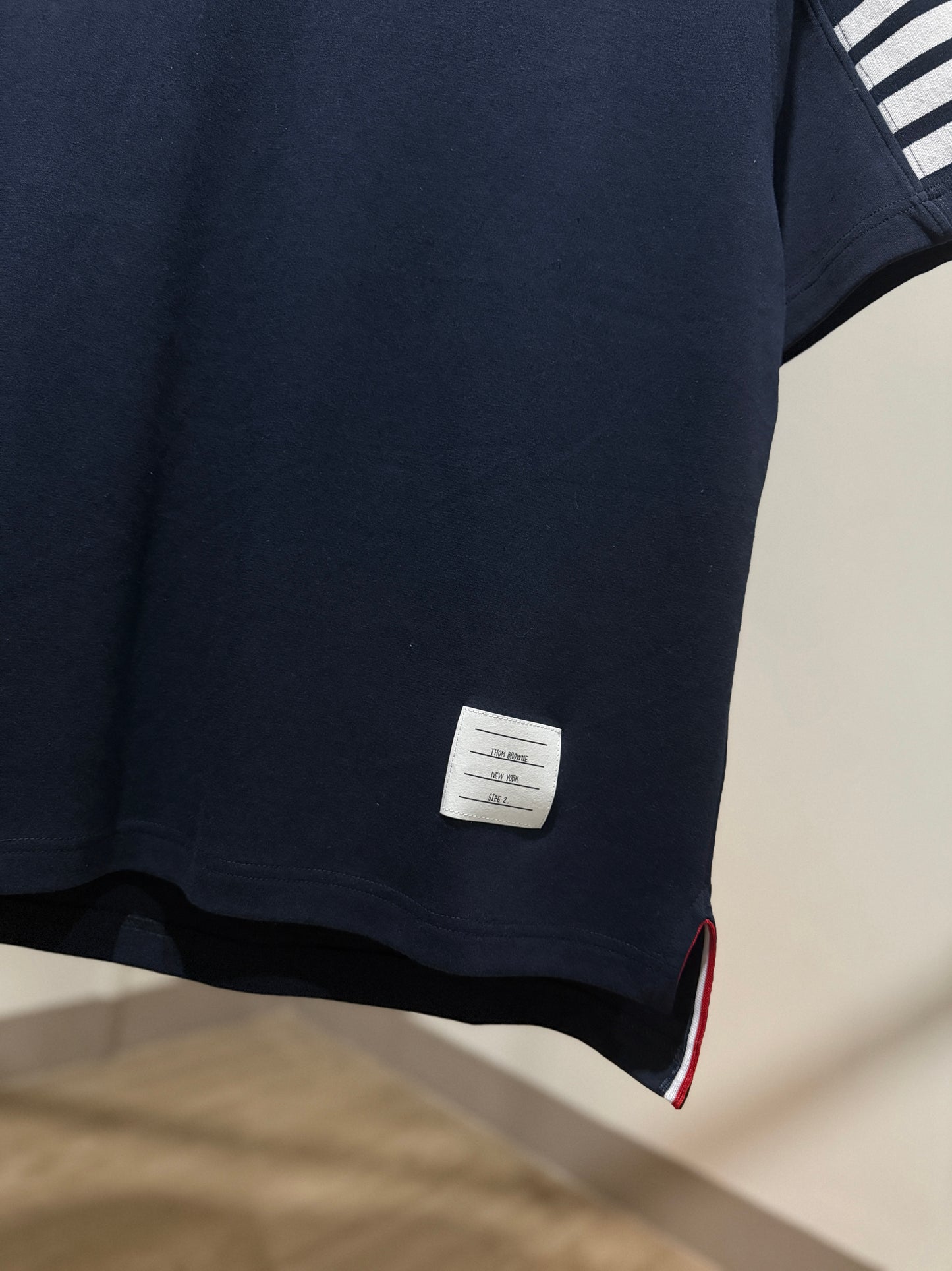 Thom Browne Short Sleeve 4-Bar T-Shirt (Navy)