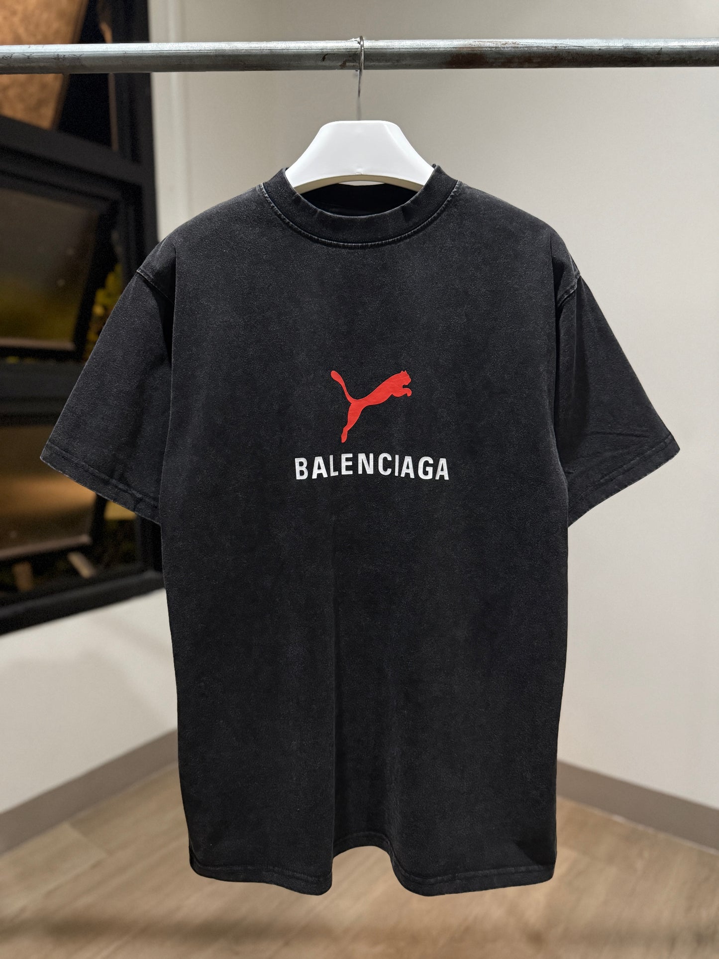 Balenciaga | Puma Oversized T-Shirt (Faded Black)