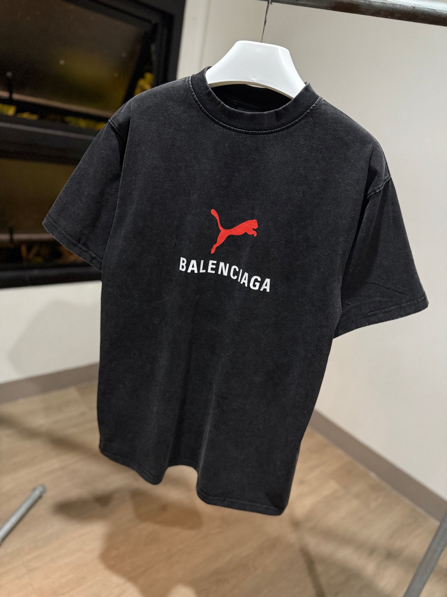 Balenciaga | Puma Oversized T-Shirt (Faded Black)