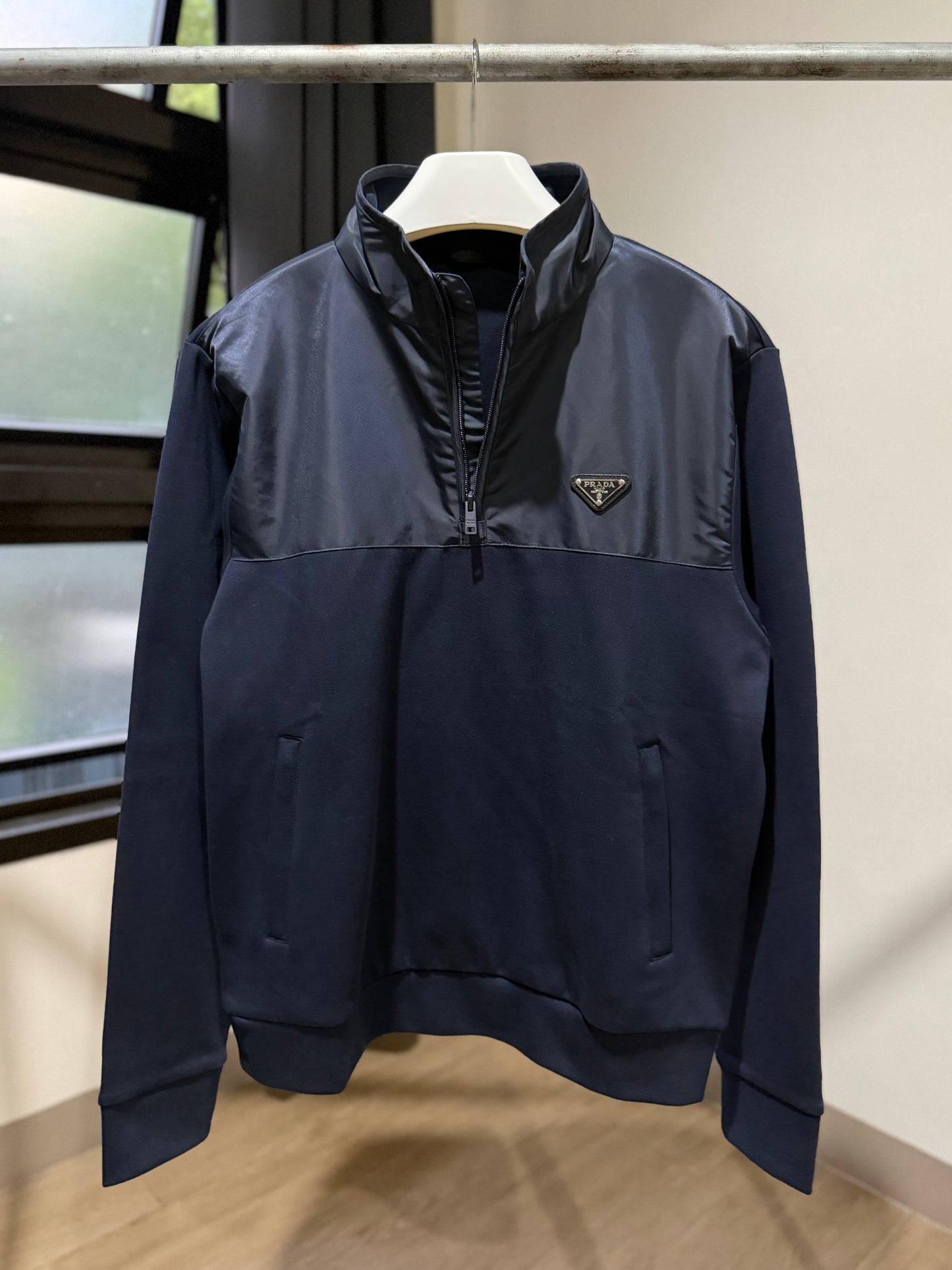 Prada Q-Zip Sweatshirt (Navy)