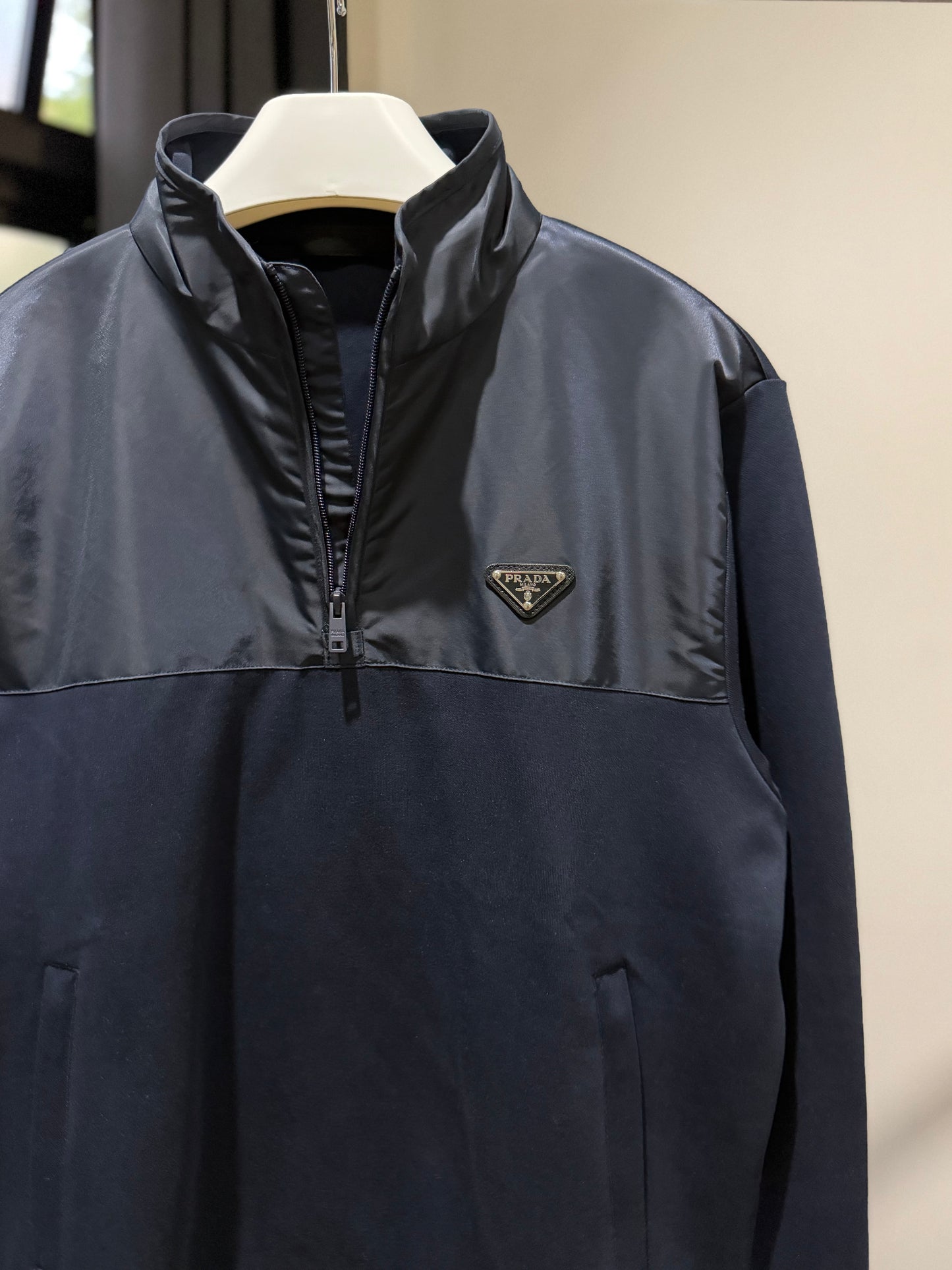 Prada Q-Zip Sweatshirt (Navy)