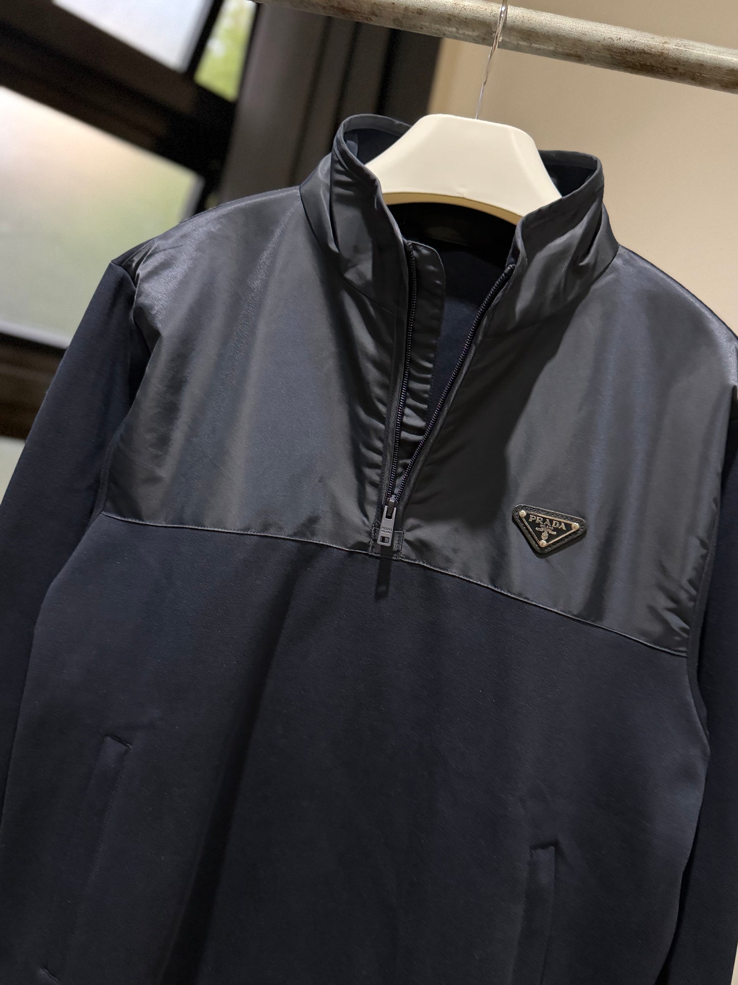 Prada Q-Zip Sweatshirt (Navy)