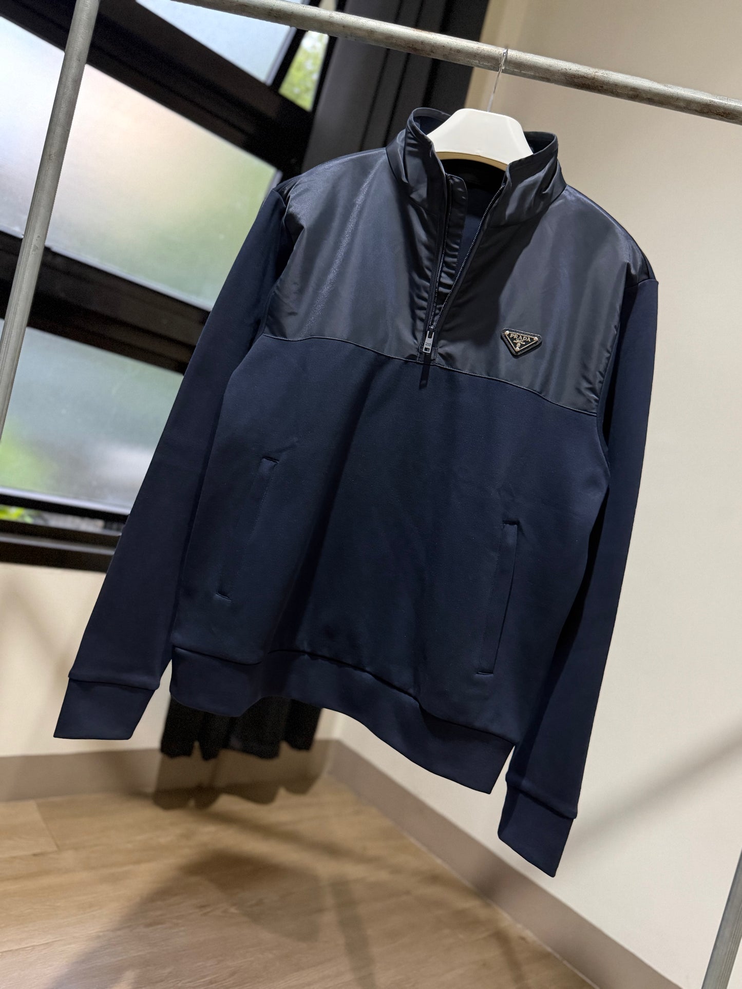 Prada Q-Zip Sweatshirt (Navy)