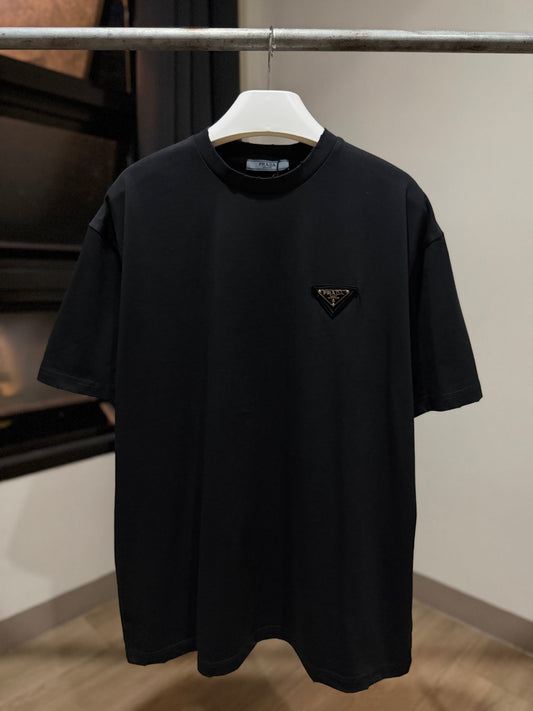 Prada Logo Cotton T-Shirt (Black)