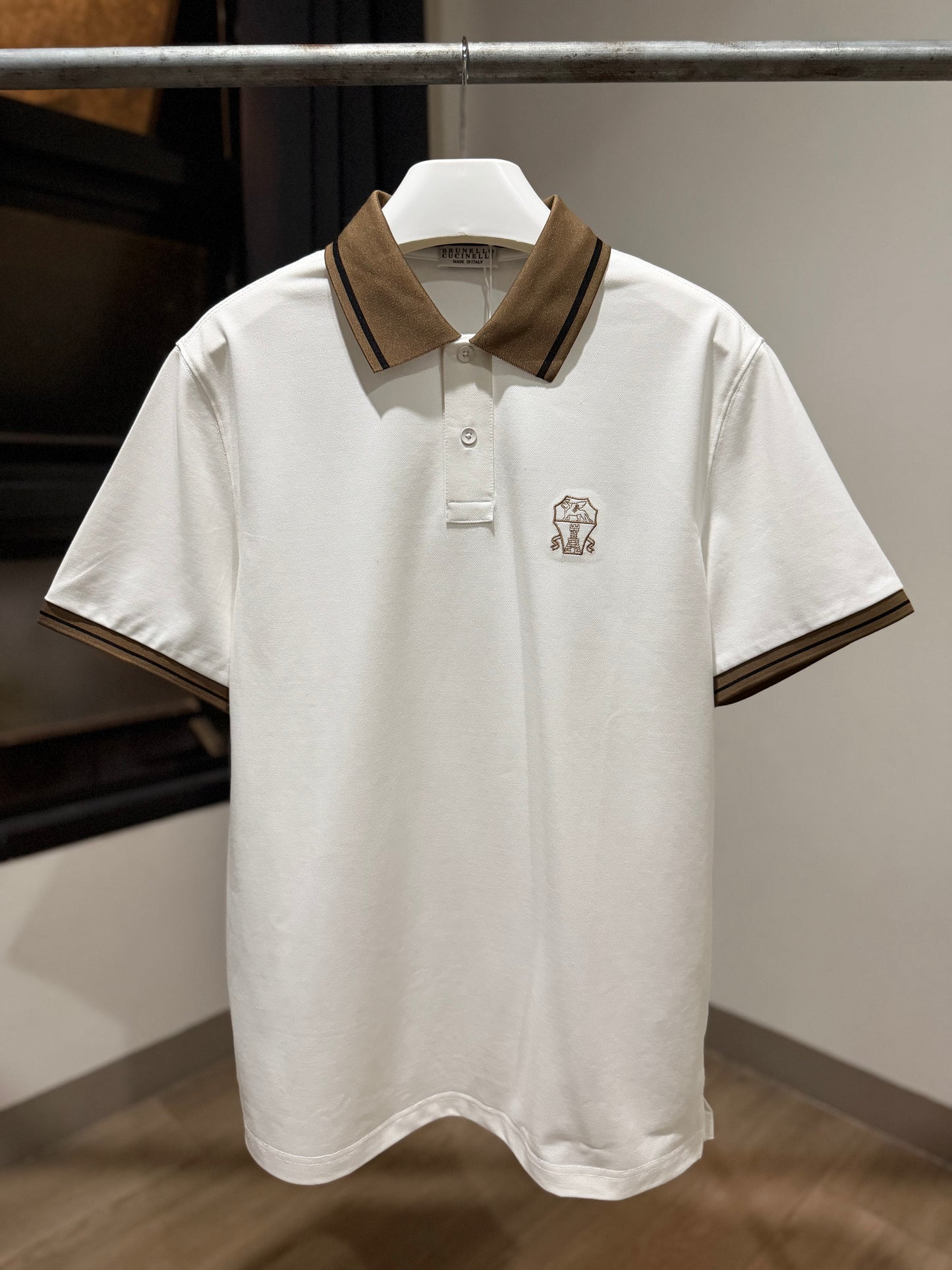 Brunello Cucinelli Pique Polo Shirt (White)