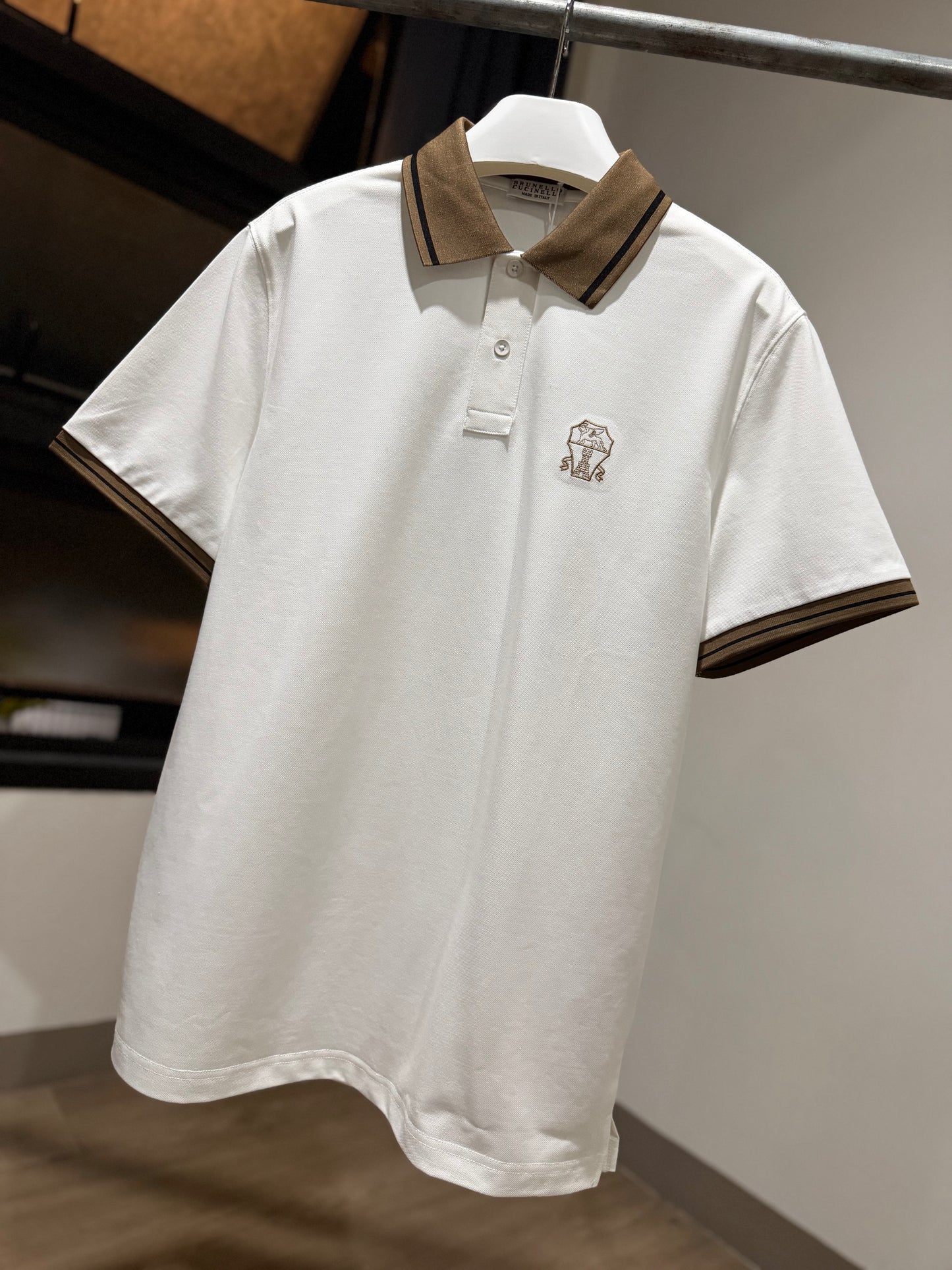 Brunello Cucinelli Pique Polo Shirt (White)