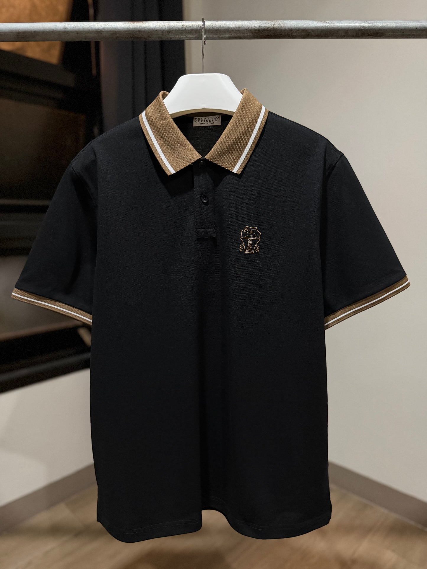 Brunello Cucinelli Pique Polo Shirt (Black)