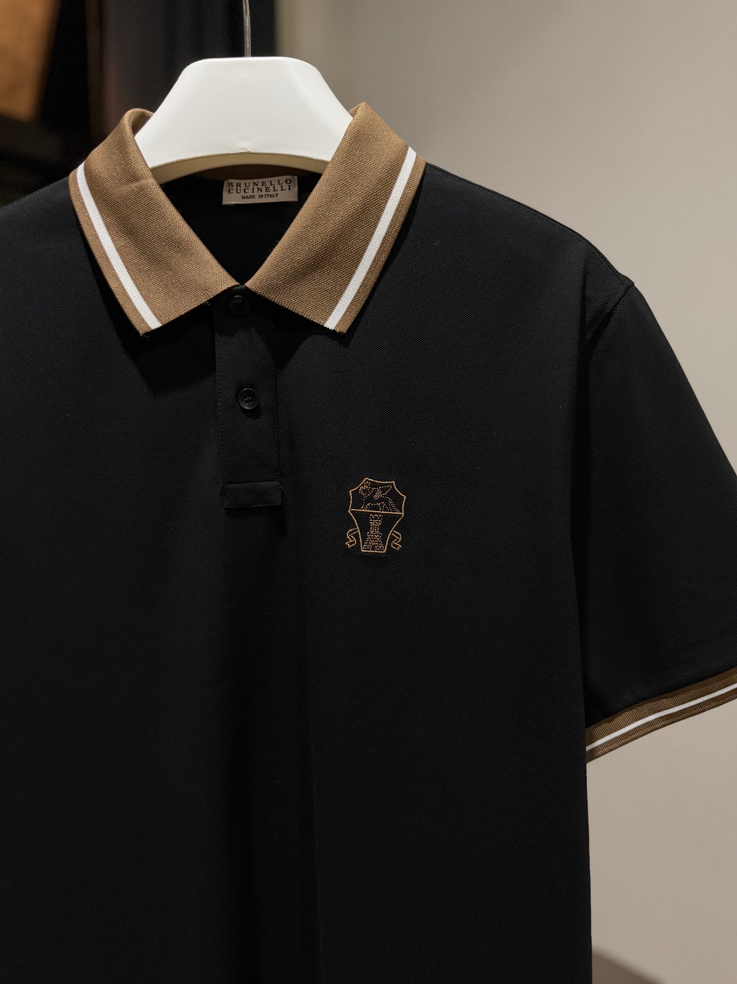 Brunello Cucinelli Pique Polo Shirt (Black)