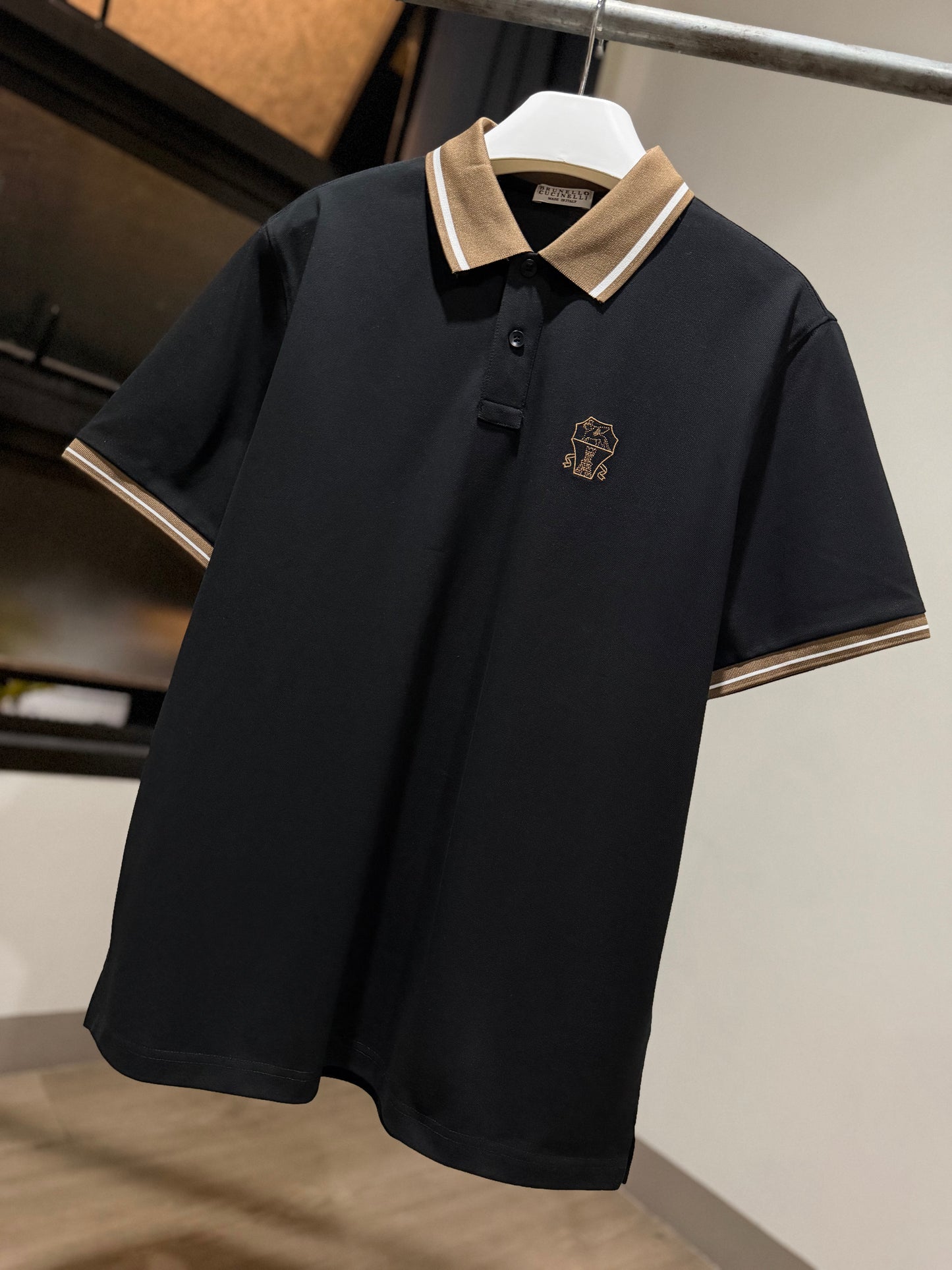 Brunello Cucinelli Pique Polo Shirt (Black)