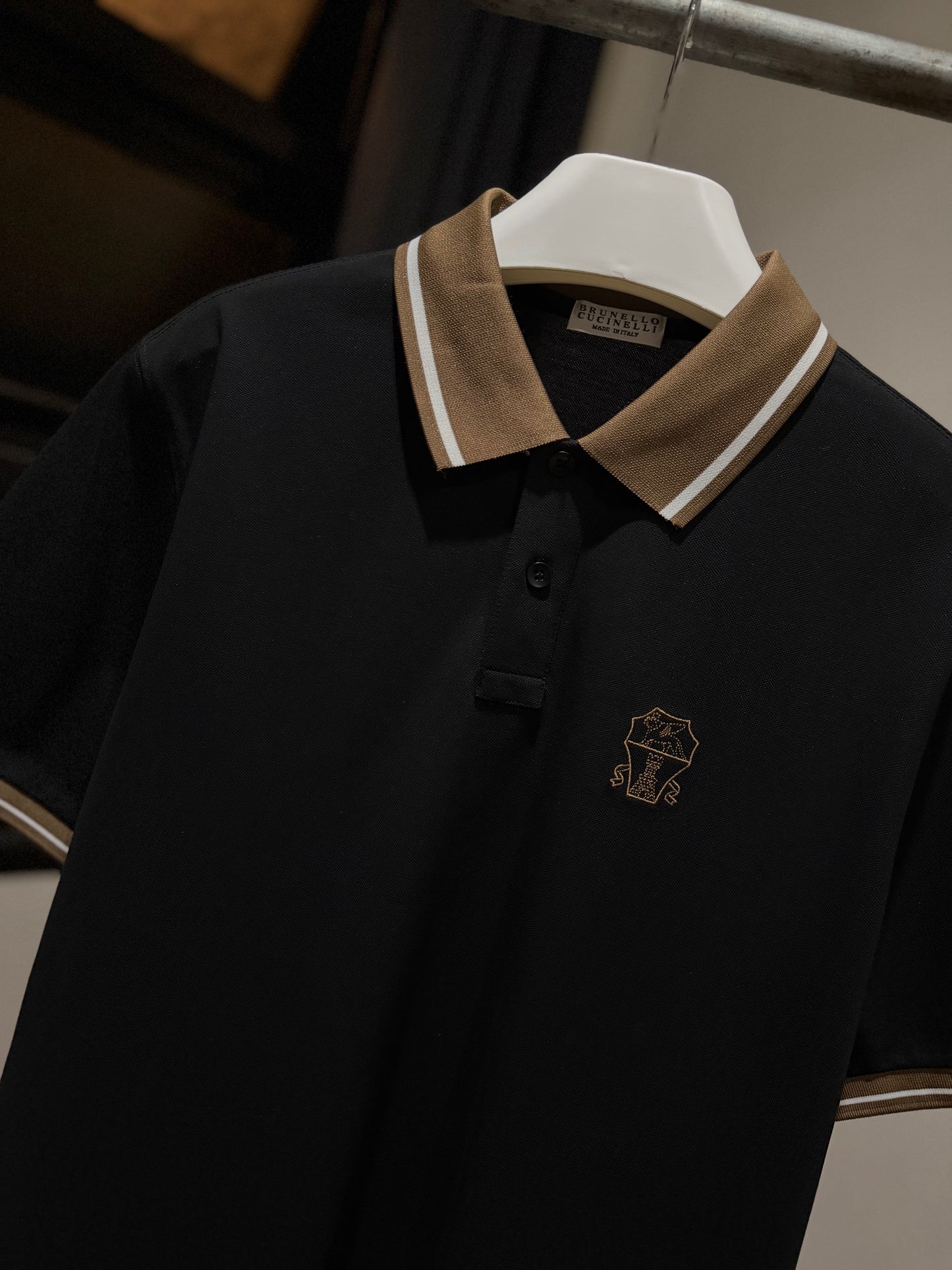 Brunello Cucinelli Pique Polo Shirt (Black)
