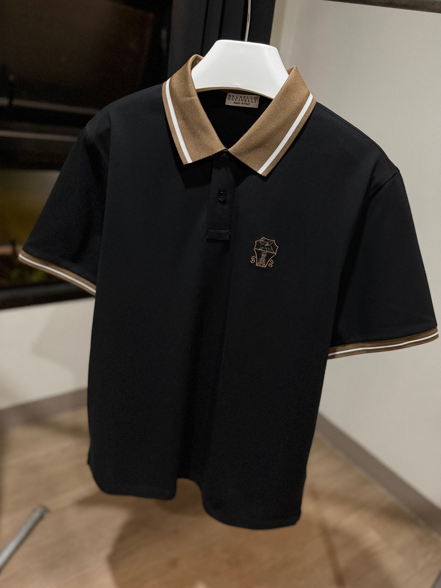 Brunello Cucinelli Pique Polo Shirt (Black)
