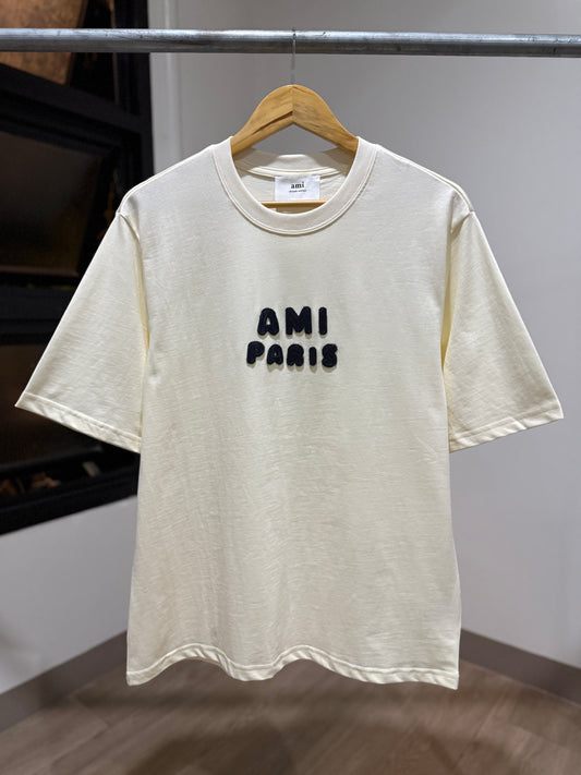 AMI Paris Patch T-Shirt (Cream/Neutral)