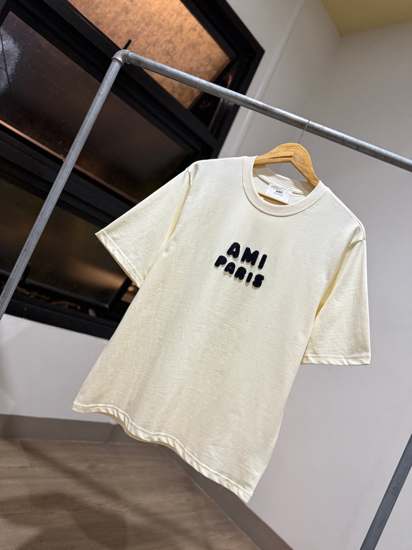 AMI Paris Patch T-Shirt (Cream/Neutral)