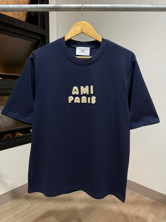 AMI Paris Patch T-Shirt (Navy)
