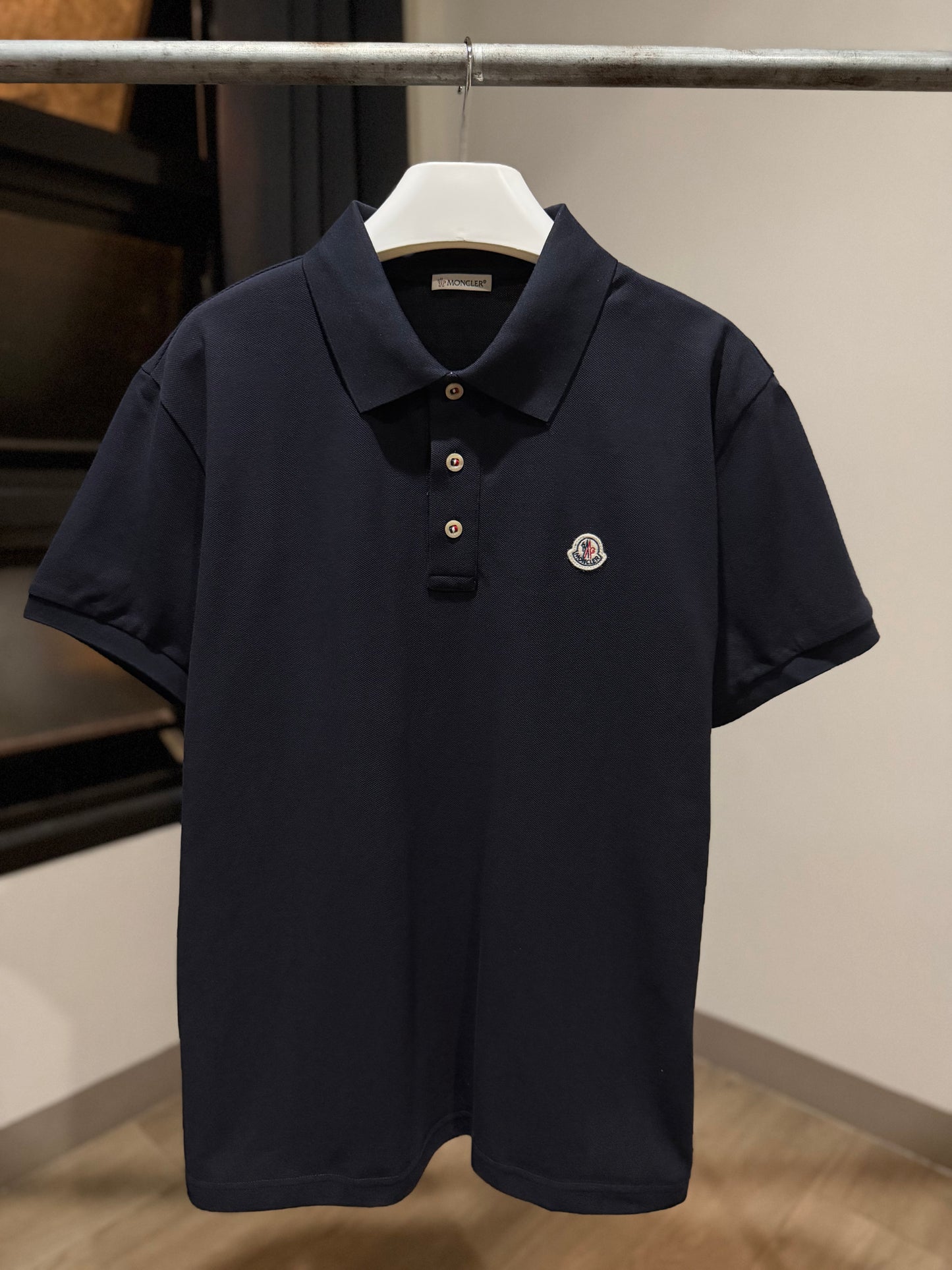 Moncler Logo Patch Polo Shirt (Black)