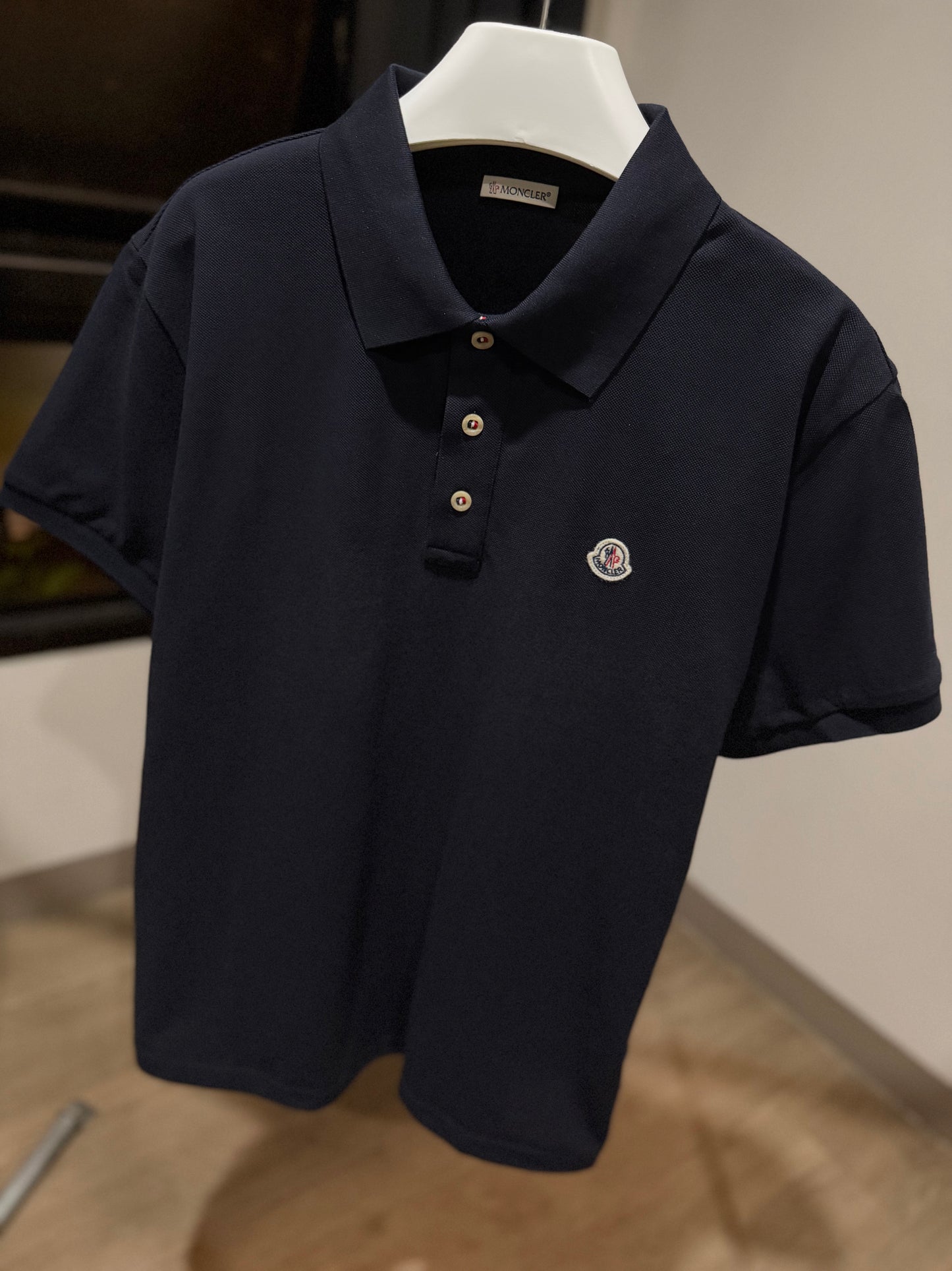 Moncler Logo Patch Polo Shirt (Black)