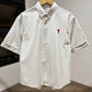 AMI Paris Boxy Short-Sleeved Shirt (Blue/White)