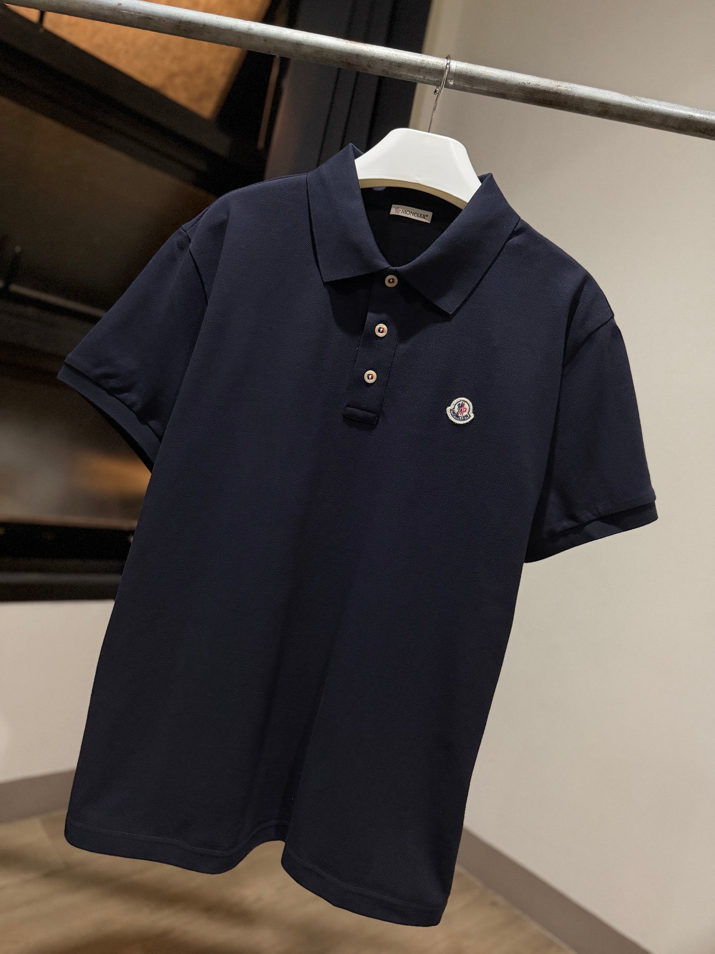 Moncler Logo Patch Polo Shirt (Black)