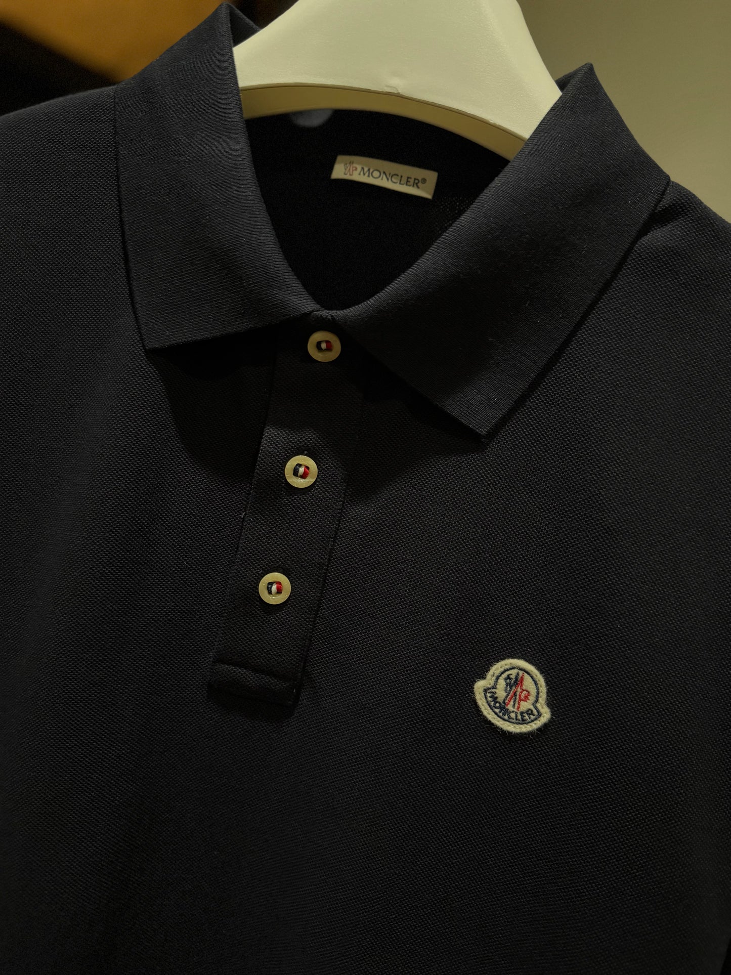 Moncler Logo Patch Polo Shirt (Black)