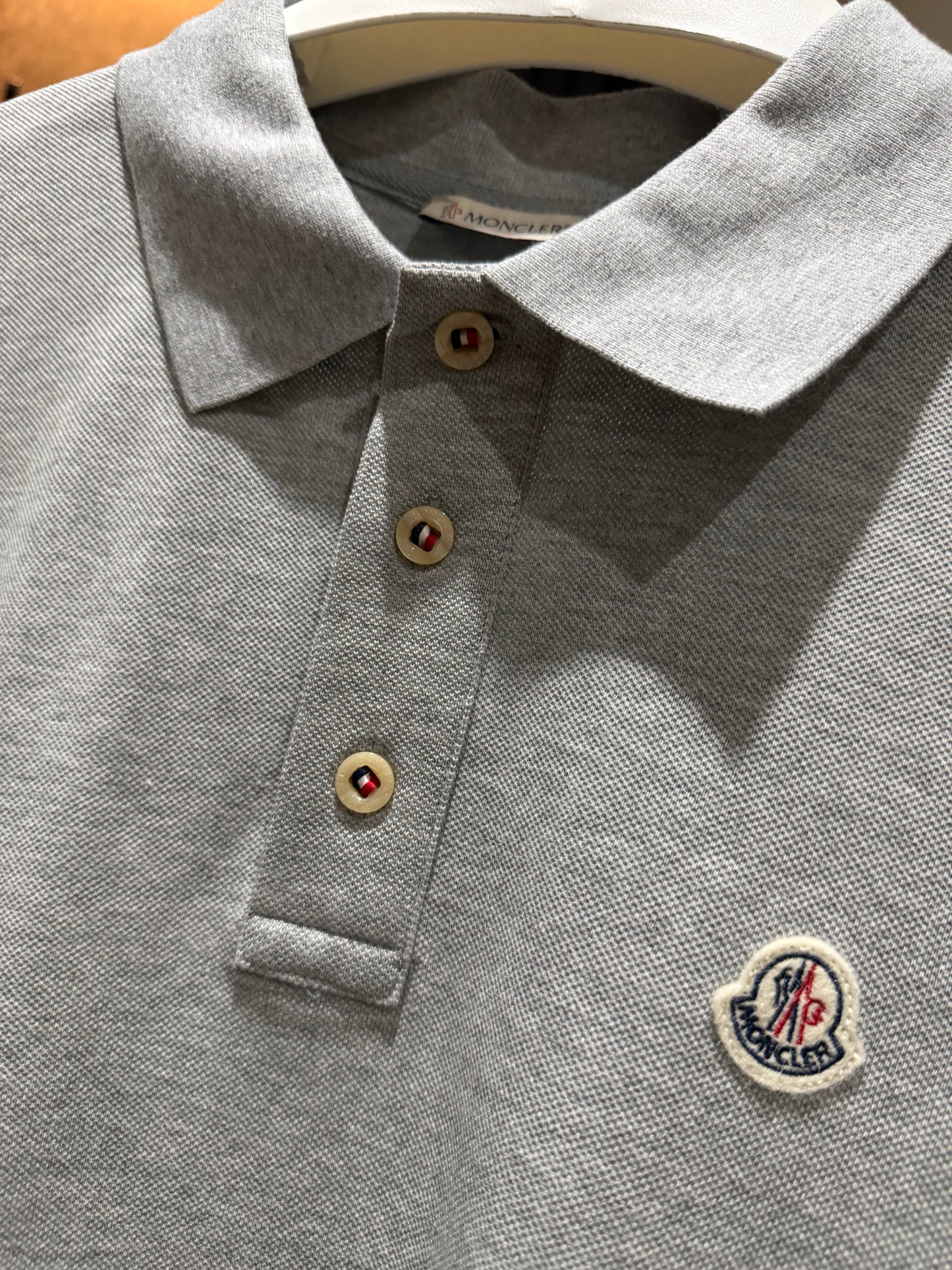Moncler Logo Patch Polo Shirt (Gray)