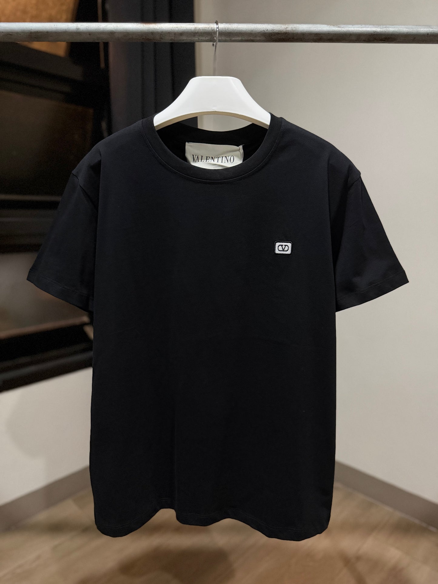 Valentino V Logo Cotton T-Shirt (Black)