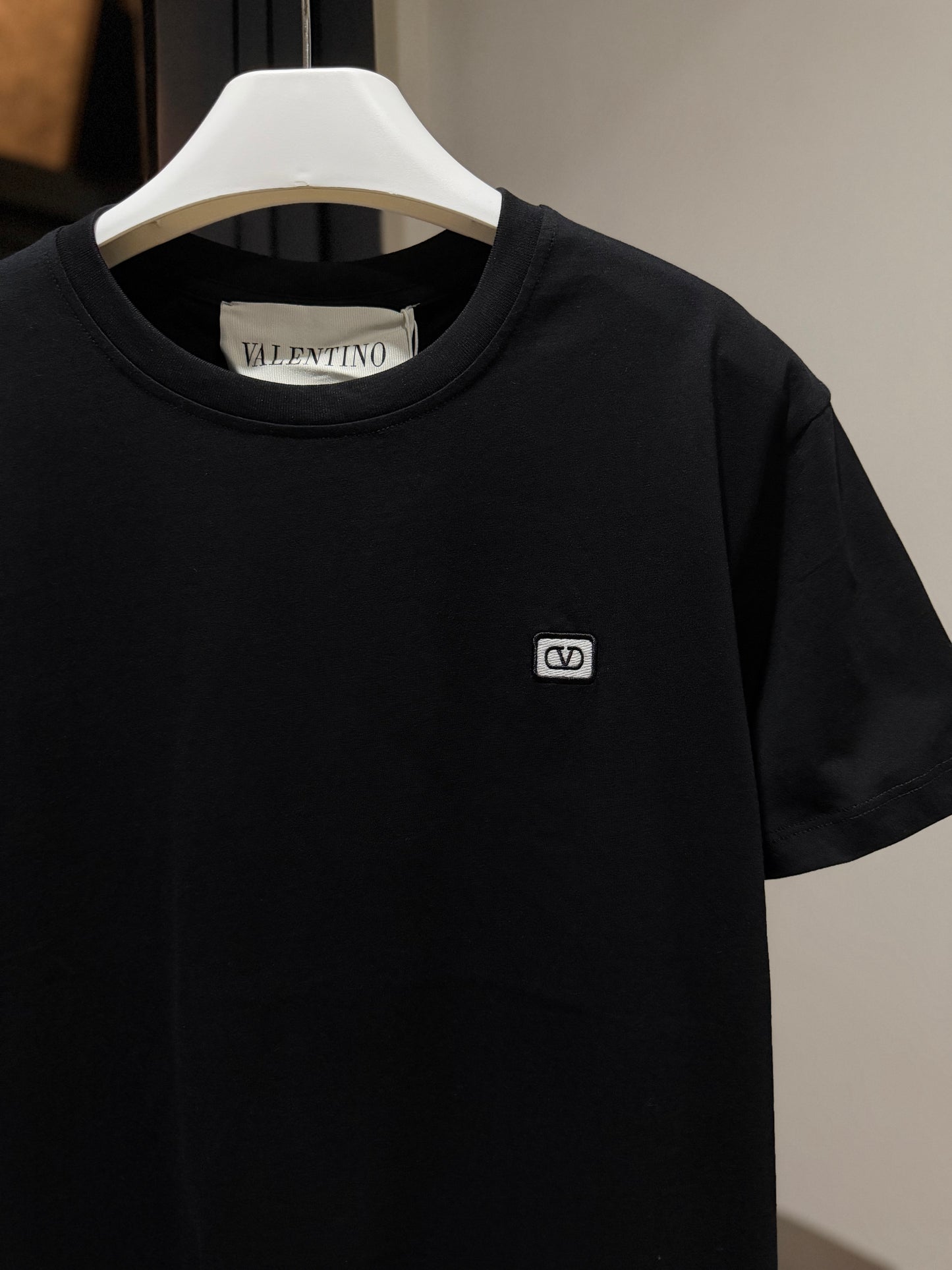 Valentino V Logo Cotton T-Shirt (Black)