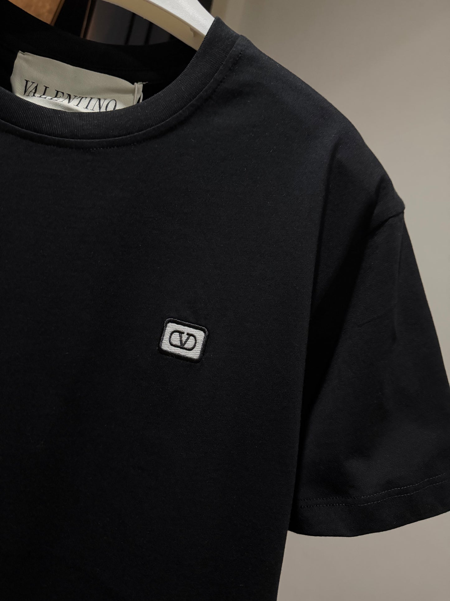 Valentino V Logo Cotton T-Shirt (Black)