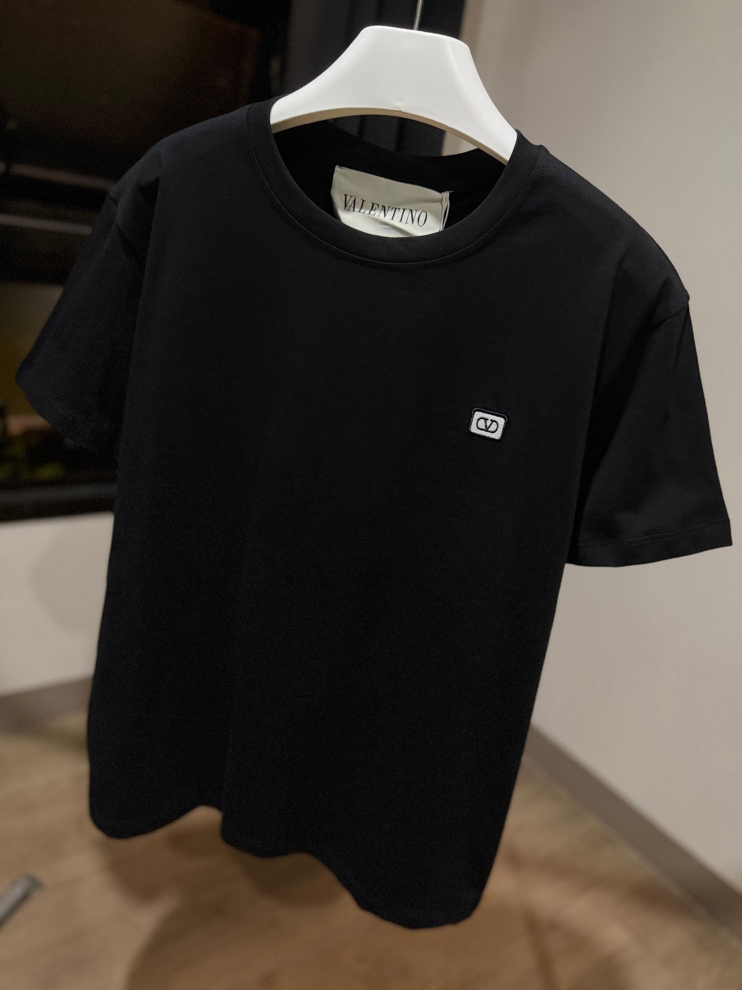 Valentino V Logo Cotton T-Shirt (Black)